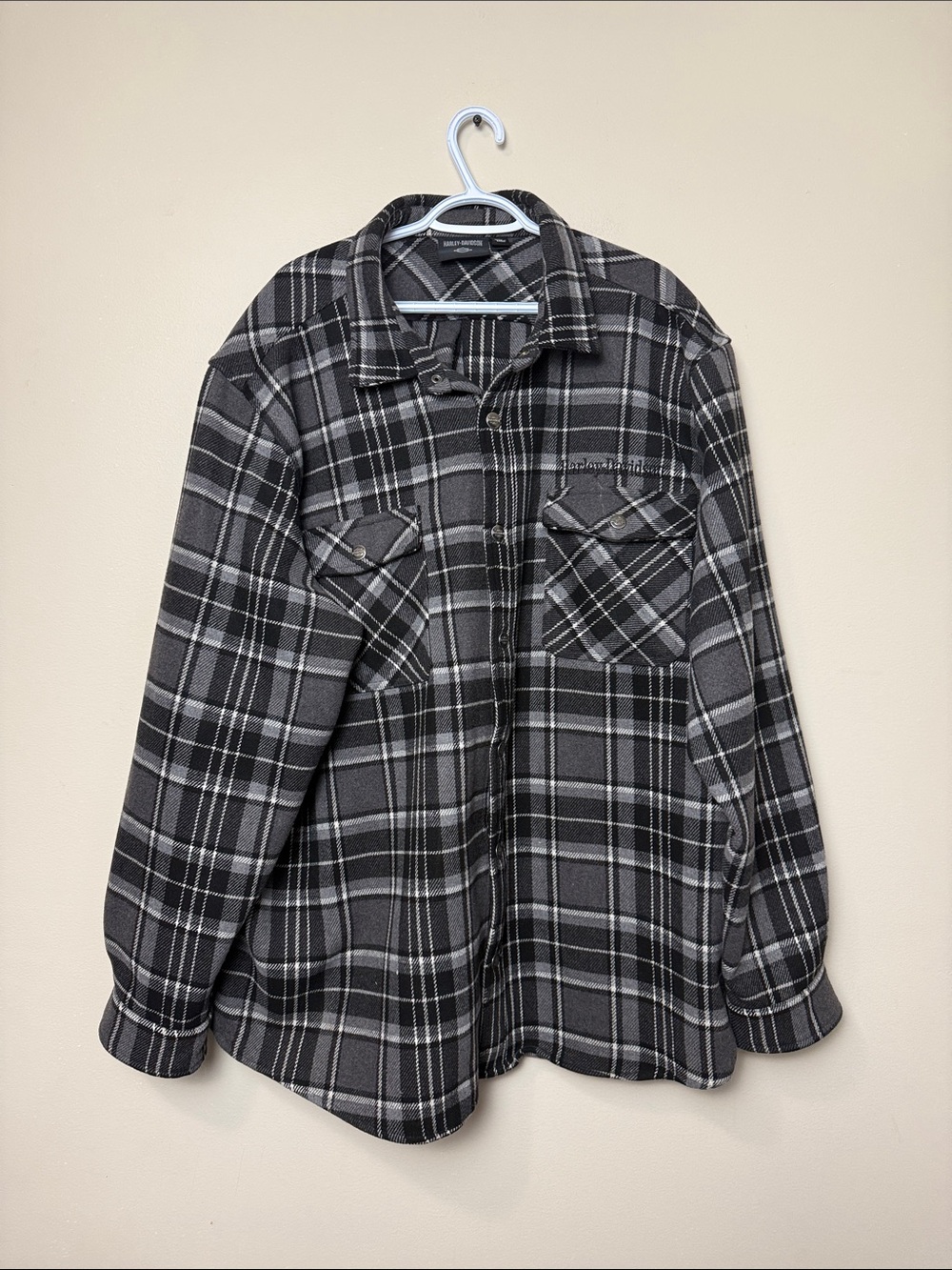 Harley Davidosn geavy embroidered spellout - Classic Button-Up size 4X
